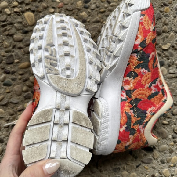 Fila Disruptor 2 Women’s Floral Textile Chunky Sneakers Size 7‎ Red Pattern - Picture 10 of 13